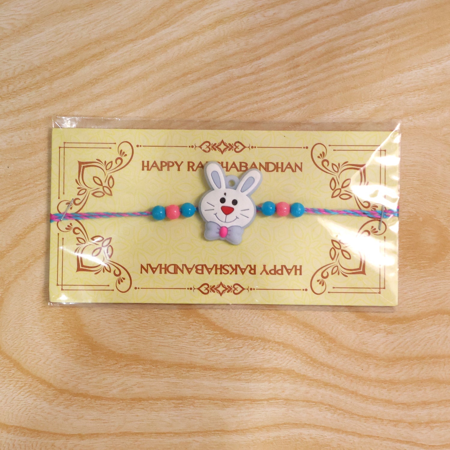 Rabbit Charm Kids Rakhi for Brother Beaded Traditional Design (10pcs)