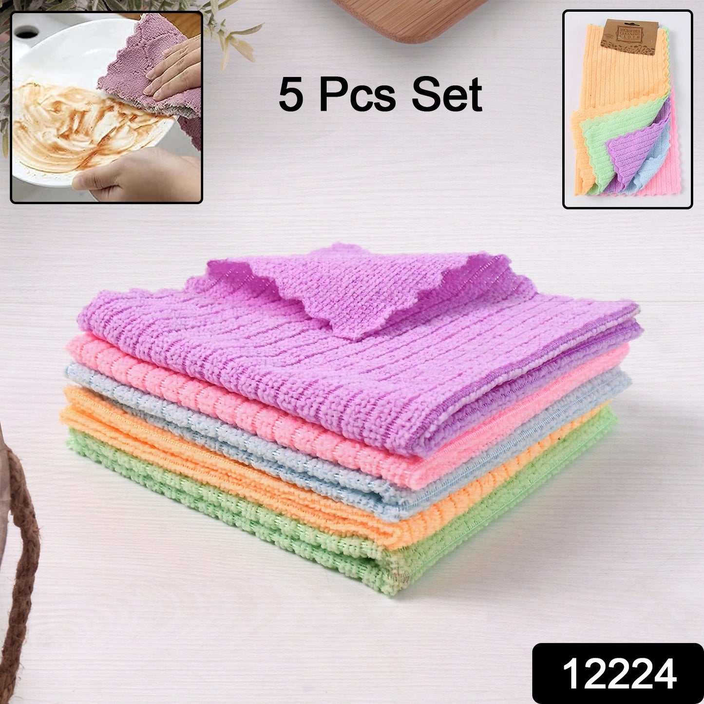 Pack of 5 Microfiber Cleaning Pochha Super Absorbent Microfiber Cleaning Cloth