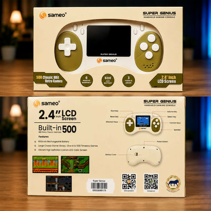 Sameo Super Genius Handheld Console | 500+ Retro Games | 2.4