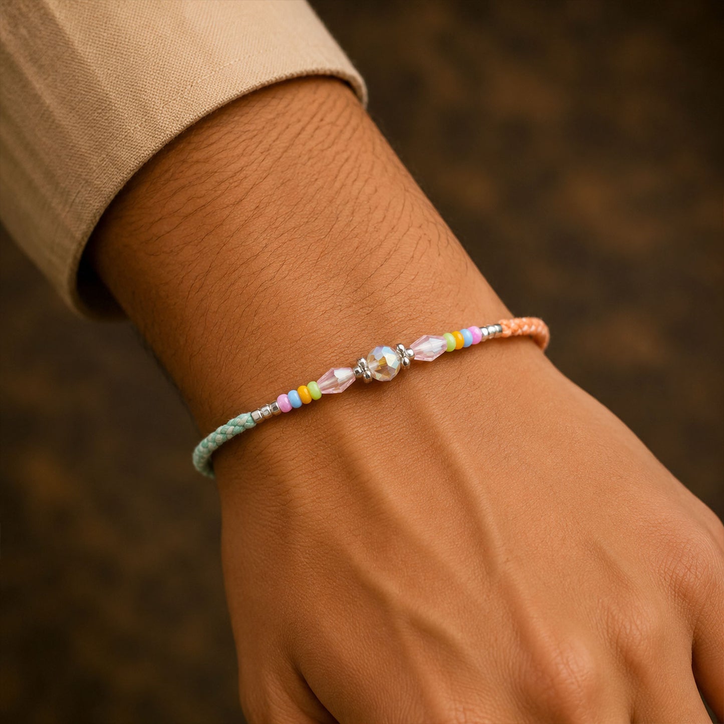 Premium Sparkle Designer Rakhi with Pearl Detail, Stone Centre and Gift Ready Style