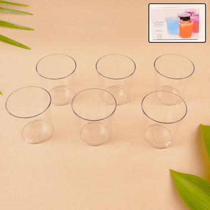 Plastic Glass Set – Durable 6-Piece Drinkware for Daily Use