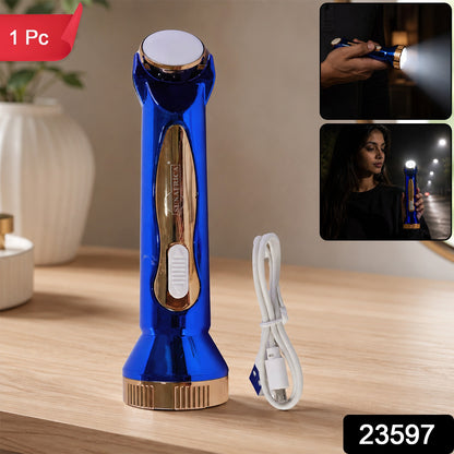 USB Rechargeable LED Flashlight for Travel with Lamp Mode (1 Pc)
