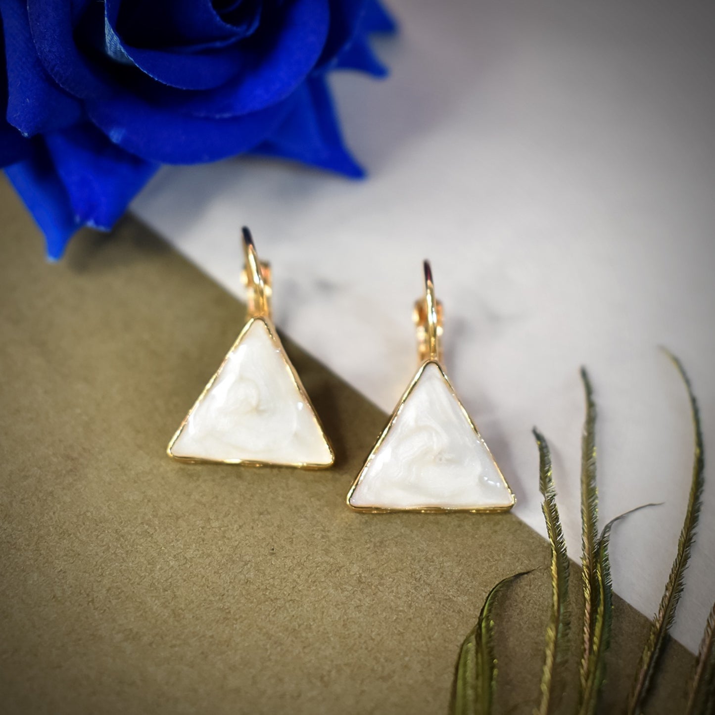 Luxe Triangle Earring Set - Geometric Glamour