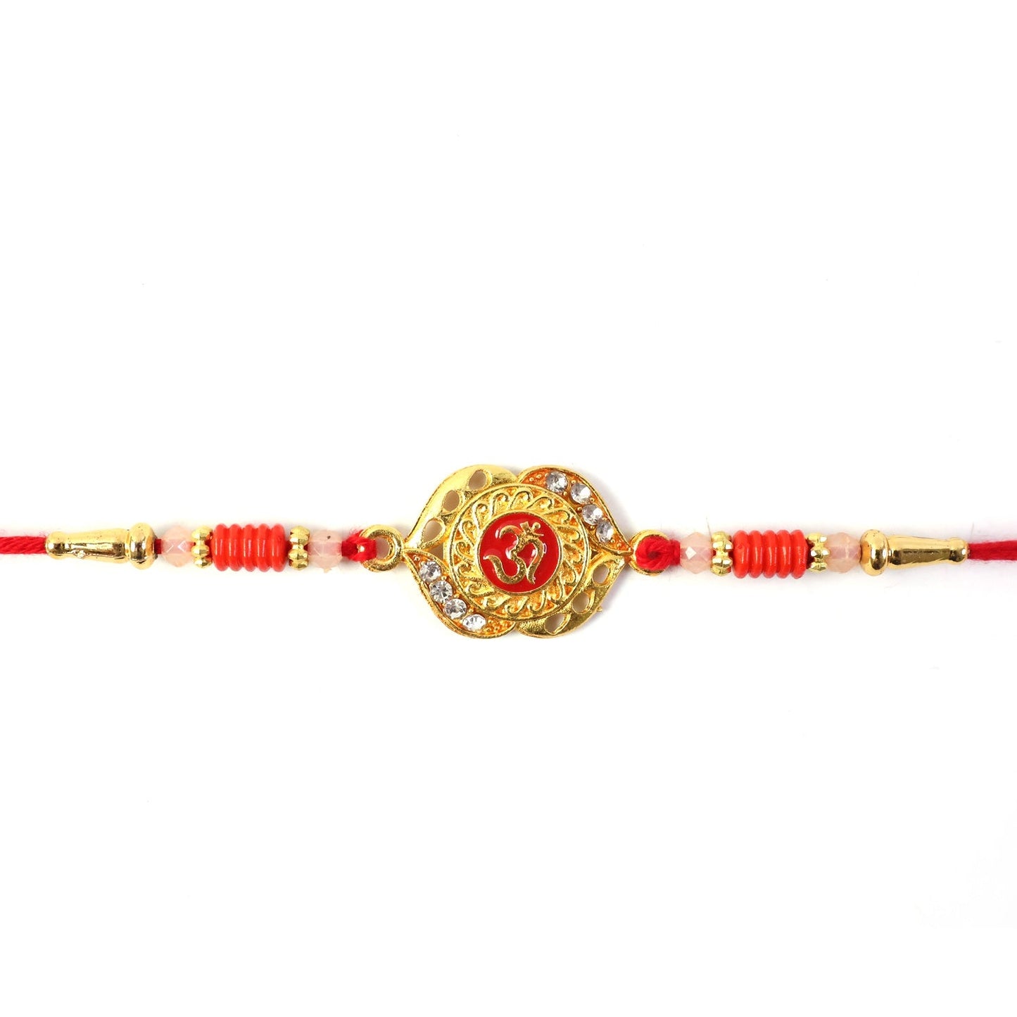 OM Antique Floral Rakhi Elegant Traditional Design for Raksha Bandhan (10pcs)