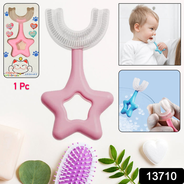 U-Shaped Silicone Manual Toothbrush with Star Design