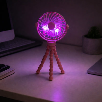 USB rechargeable portable fan with tripod stand