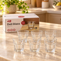 Clear Faceted Glass Shot Tumblers with Thick Bases (45 ml, 6 Pc)
