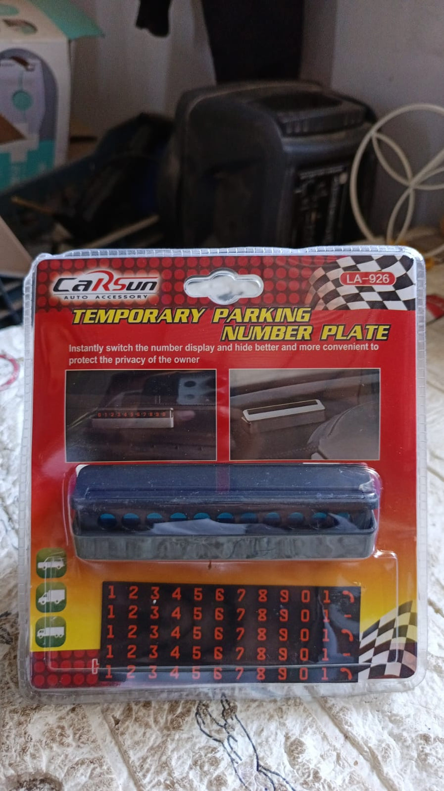 Temporary Car Parking Mobile Number Display with Numbers Stic