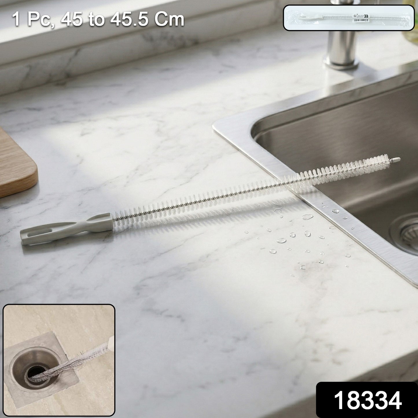 Dual-end flexible drain cleaning brush for pipes and drains