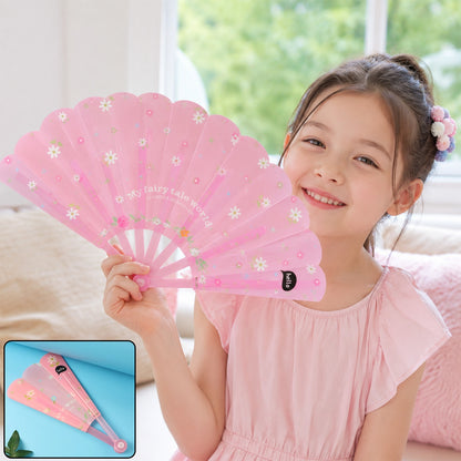 Foldable Hand Fan for Kids Lightweight Safe Manual Cooling Fan (1 Pc)