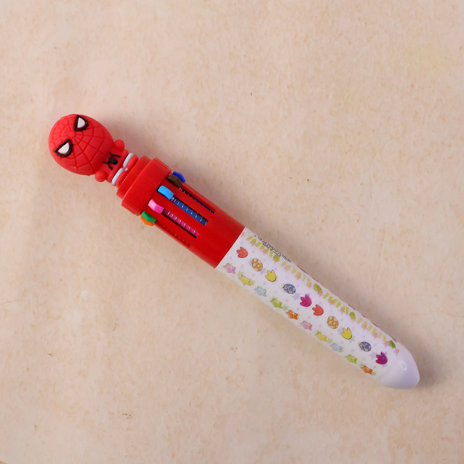 Close-up of lightweight multi-color ink pen