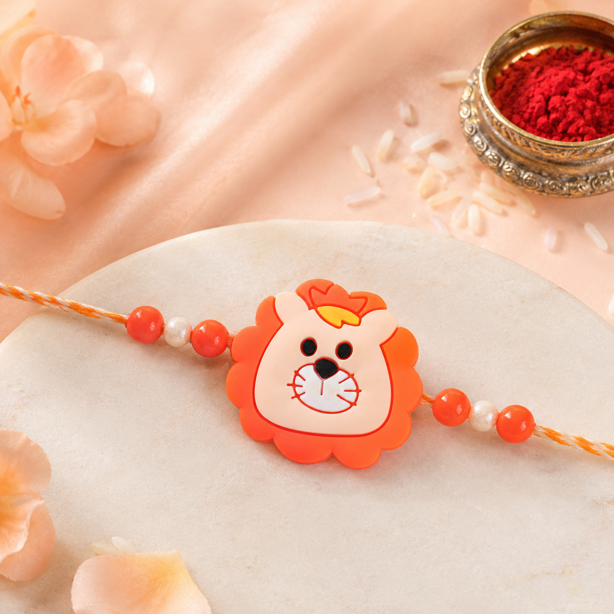 Lion Character Rakhi Beaded Design for Kids Brother (10pcs)