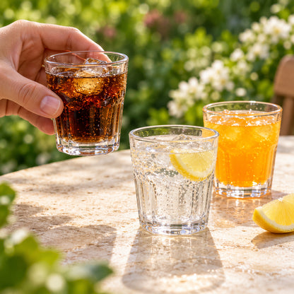 Clear Faceted Glass Shot Tumblers with Thick Bases (45 ml, 6 Pc)