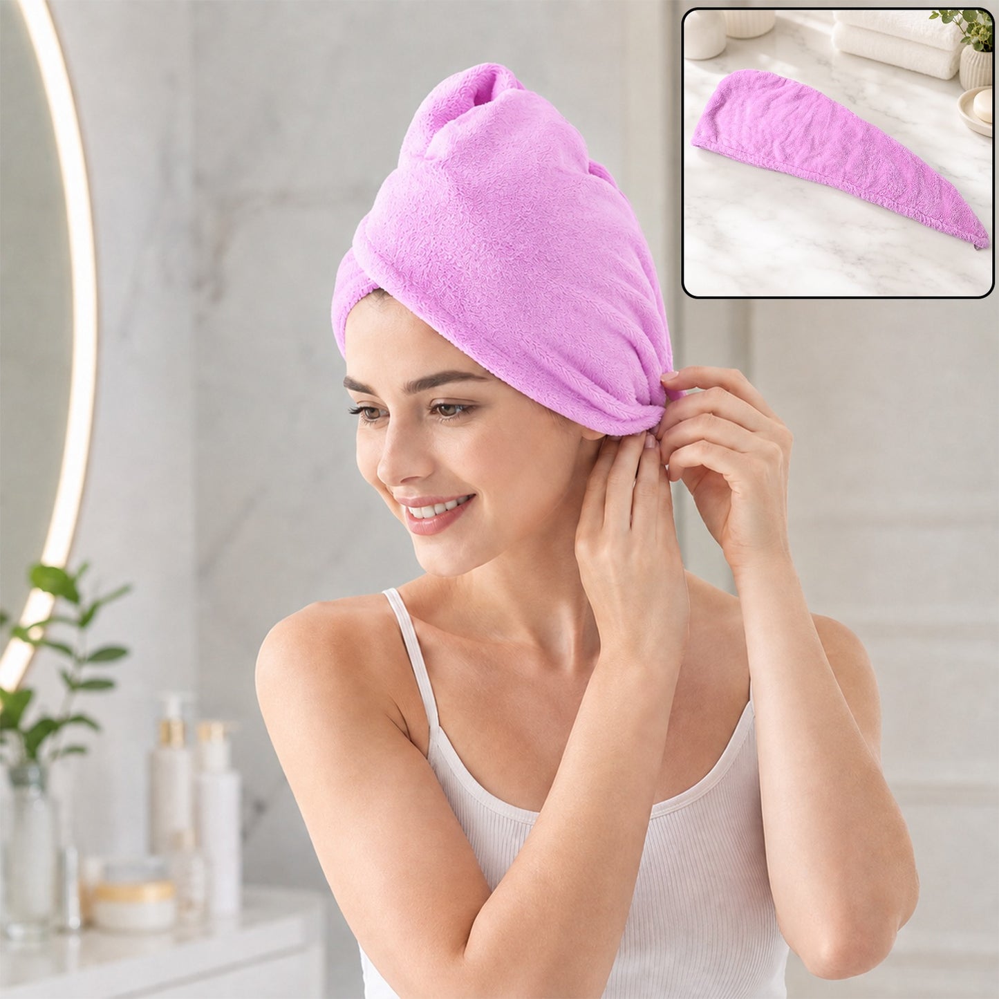 Hair Wrap Towel for Women Microfiber Turban for Long Hair (1 Pc)