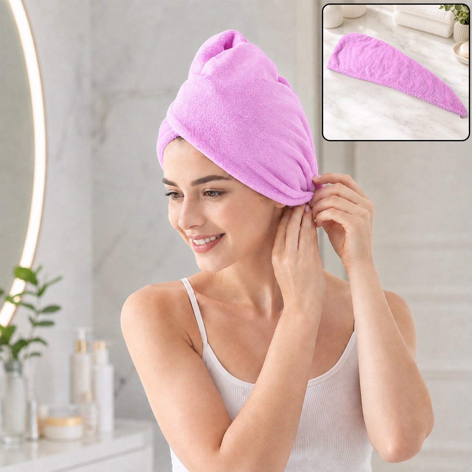 Hair Wrap Towel for Women Microfiber Turban for Long Hair (1 Pc)