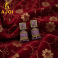 Lavender Purple Designer Earrings – Elegant Beaded Drops
