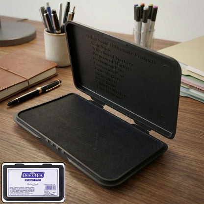 OfficeMate Black Feather Touch Stamp Pad for Office And School Use (155x95 mm)