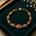 Luxury Brass Adjustable Italian Gold Finish Premium Oval CZ Diamond Bracelet for Women