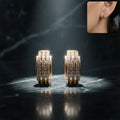 Crystal Hoop Earrings – Elegant Gold Finish Party Wear