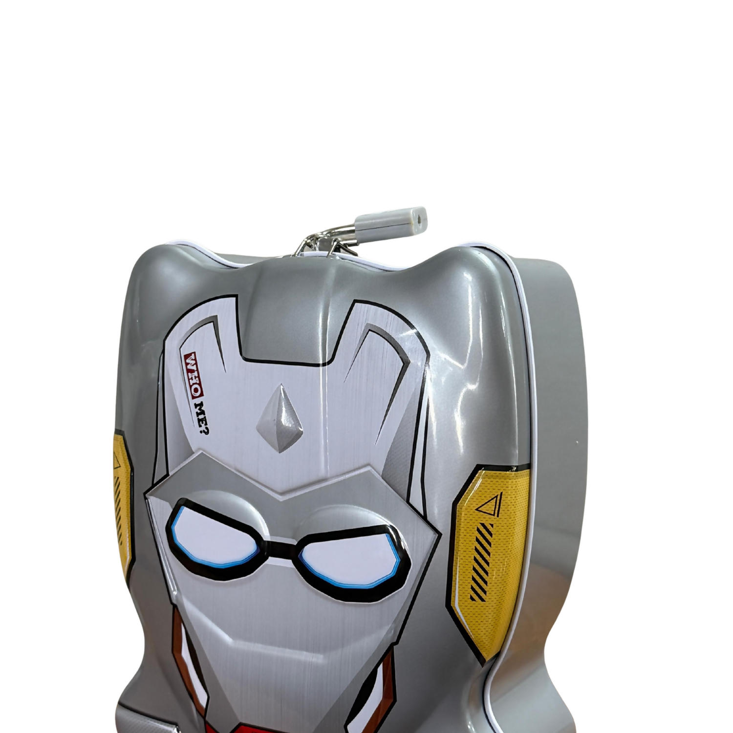 Superhero Face Coin Bank with Lock & Key – Kids Money Saving Box / Metal Piggy Bank for Boys & Girls – Durable Storage Box for Coins & Cash