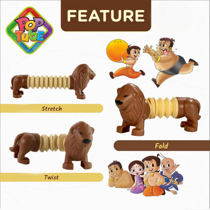 Pop Tube Lion Toy – Stretch, Twist & Shape-Changing Telescopic Animal Toy for Kids