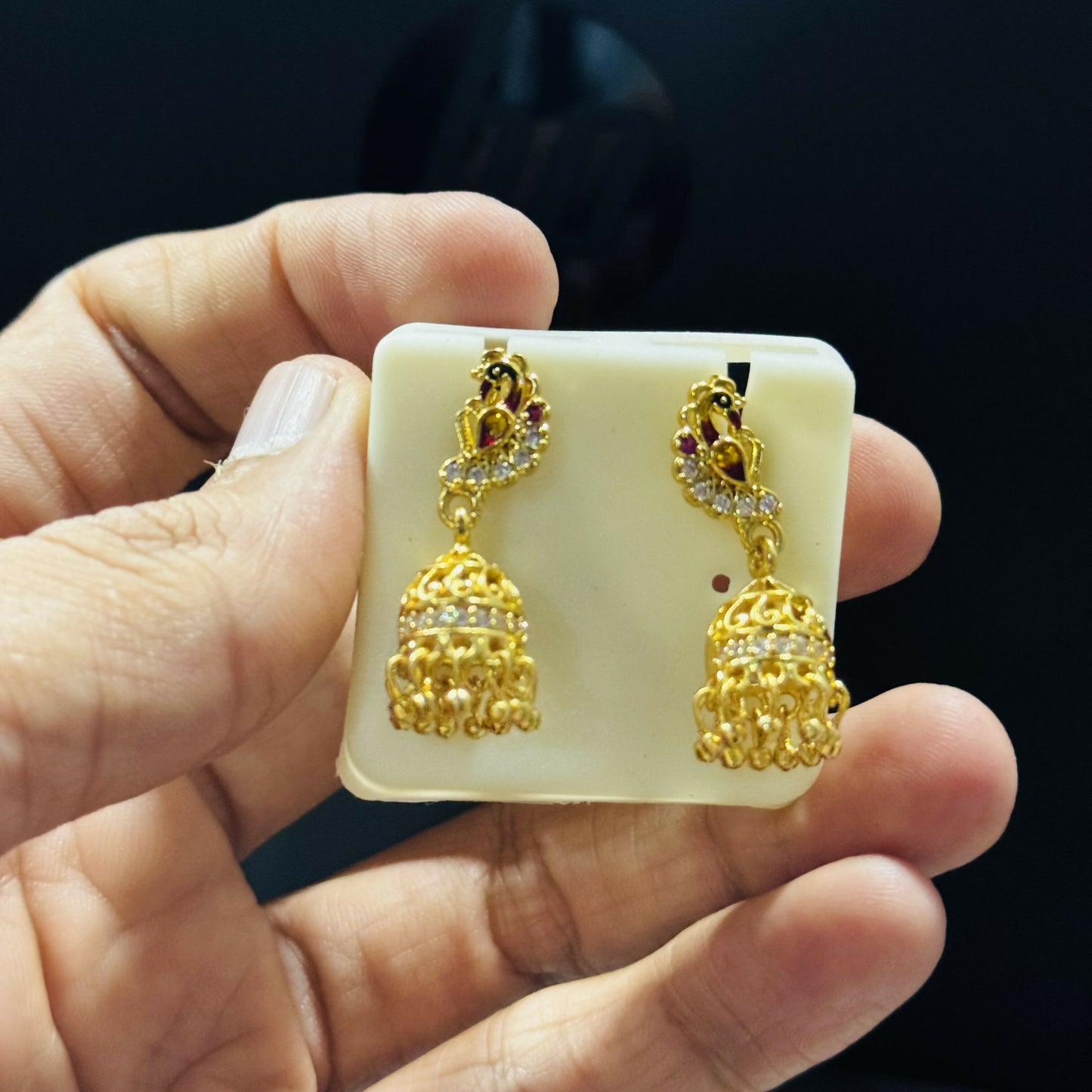 Peacock Inspired Handcrafted Jhumka Earrings