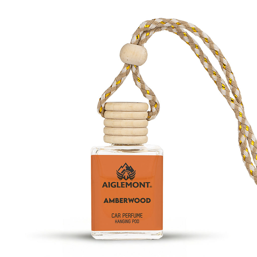 Aiglemont Amberwood Car Perfume Hanging Pod 10ml | Long-Lasting Car Air Freshener | Premium Car Interior Accessory