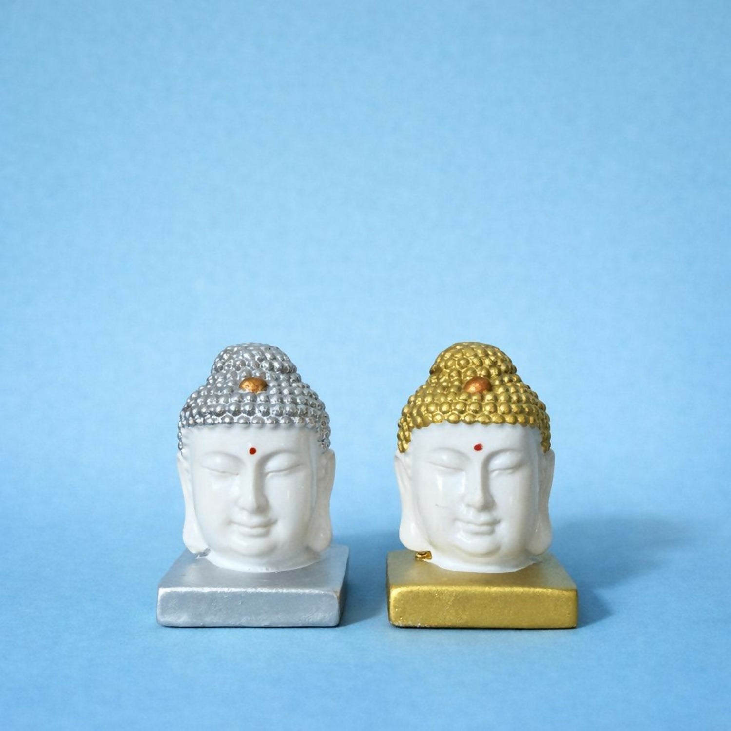 Set of 4 Buddha Head Showpiece for Home Decor