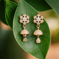 Rose Gold Starburst Drop Earrings – Elegant Floral Dangles