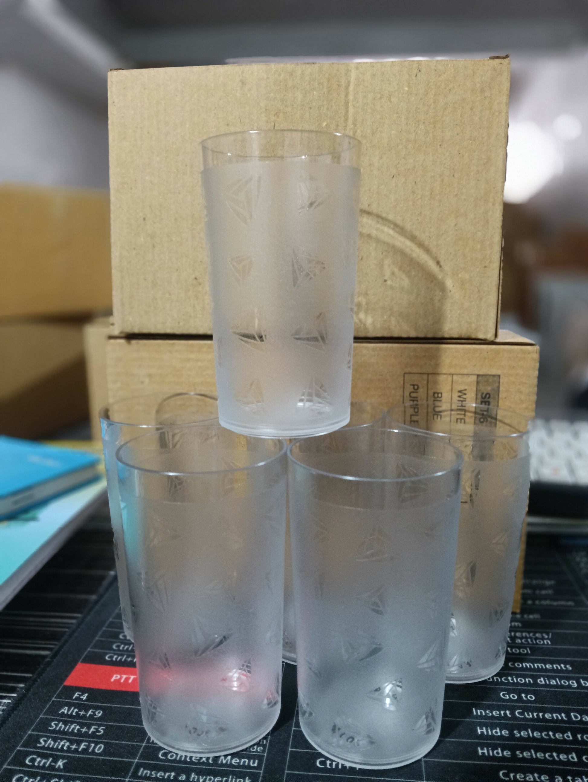 Diamond Plastic glass (pack of 6)