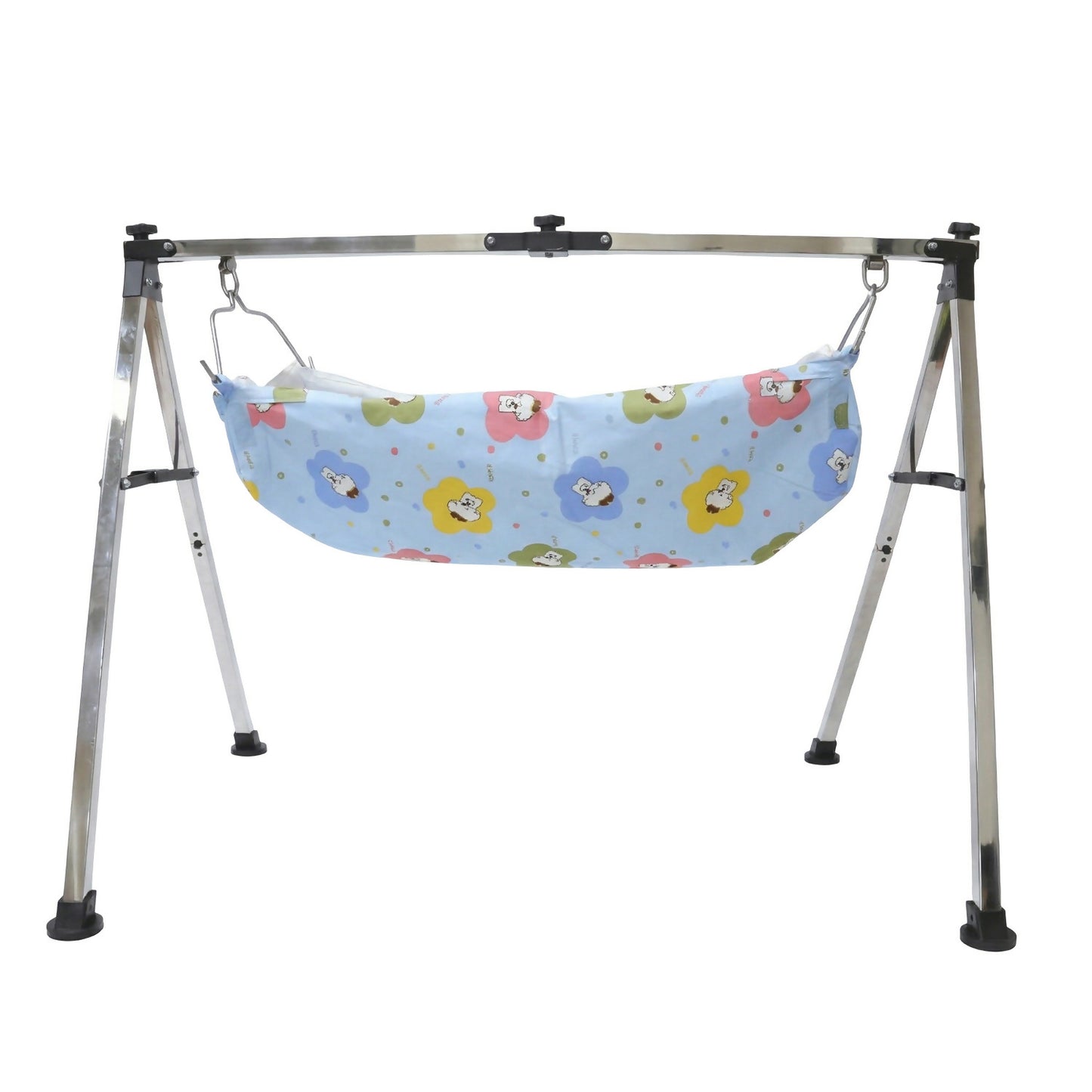 Baby hammock cradle with fabric and stand in a peaceful nursery