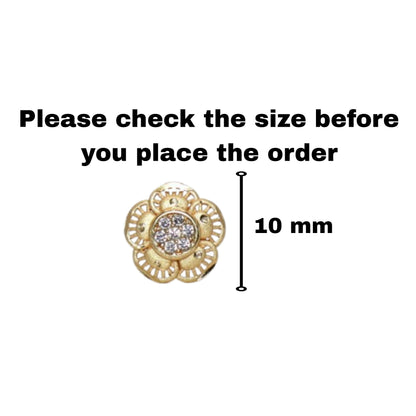 Daily Wear Gold Floral Stud Earrings with AD for women and girls