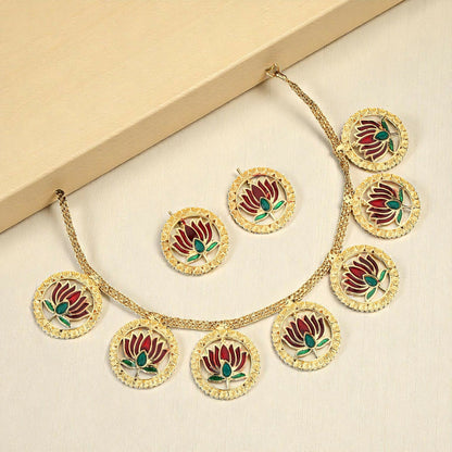 Temple Jewellery Lakshmi Coin Choker with Jhumka Earrings