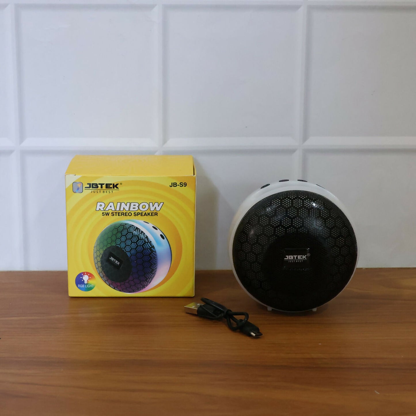 Portable Bluetooth Speaker with RGB LED Light USB TF AUX Support
