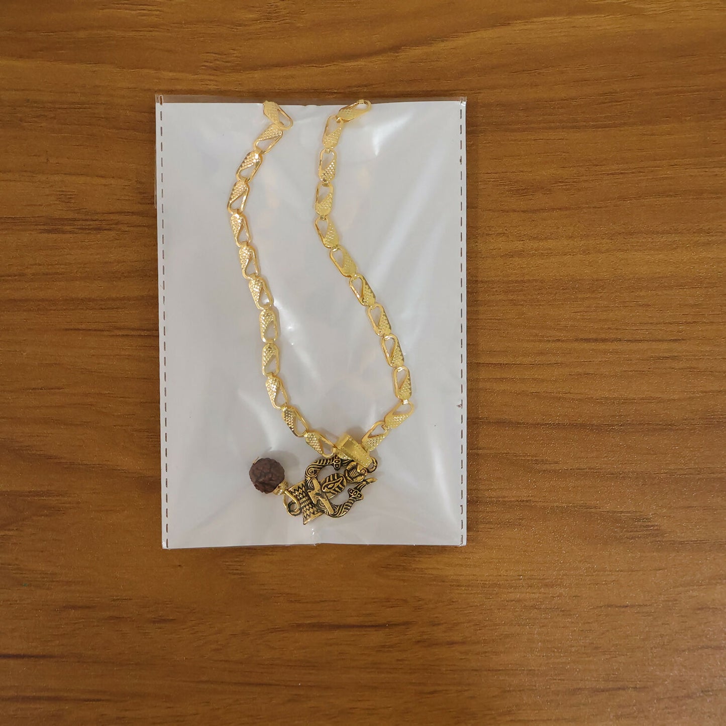 Trishul Shivling Chain Pendant Rudraksha Drop