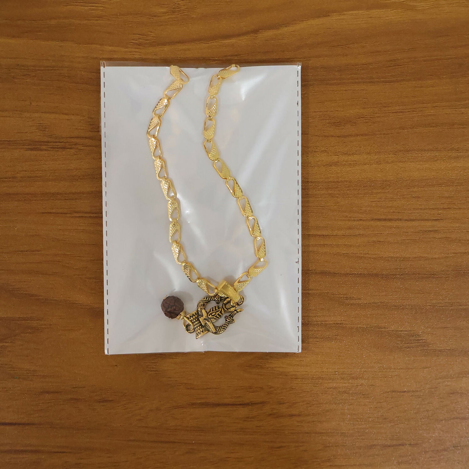 Trishul Shivling Chain Pendant Rudraksha Drop