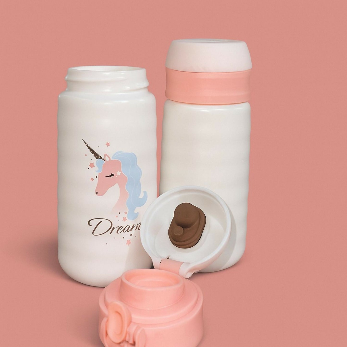 Unicorn Printed Kids Water Bottle with Flip-Top Sipper Lid | Leak-Proof BPA-Free Cute School Bottle for Girls & Toddlers | Lightweight Unbreakable Plastic Sipper for School, Travel & Daily Use | Pack of 1 (Unicorn Design)