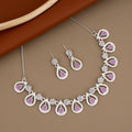 Oxidized Silver Choker Set – Vibrant Purple & Emerald Stones
