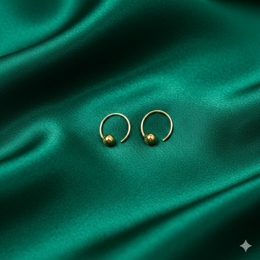 Gold Open Hoop nosepin Laung Koka Nathni combo pack of 2 for women and girls