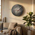 Modern 7-Layer Grey Wooden Wall Clock – Unique 3D Design and Silent Operation
