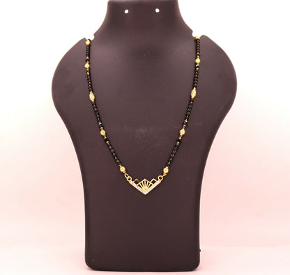 Gold Diamond Mangalsutra with Geometric Art Deco Pendant