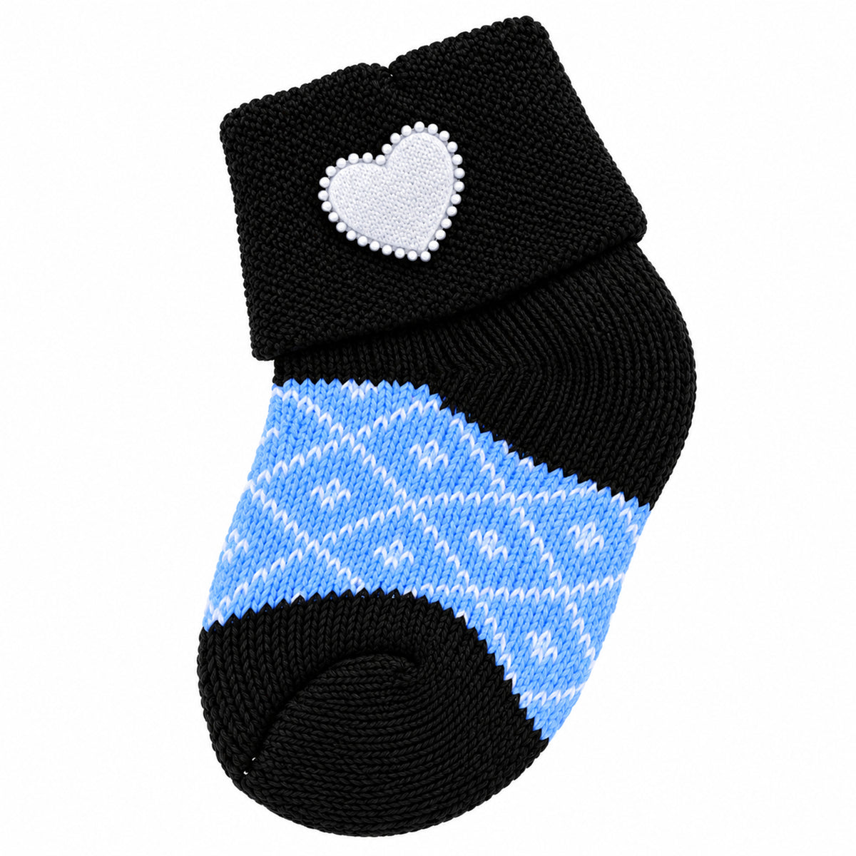 Soft Warm Baby Socks with Heart Design and Folded Cuffs (12 Pairs)