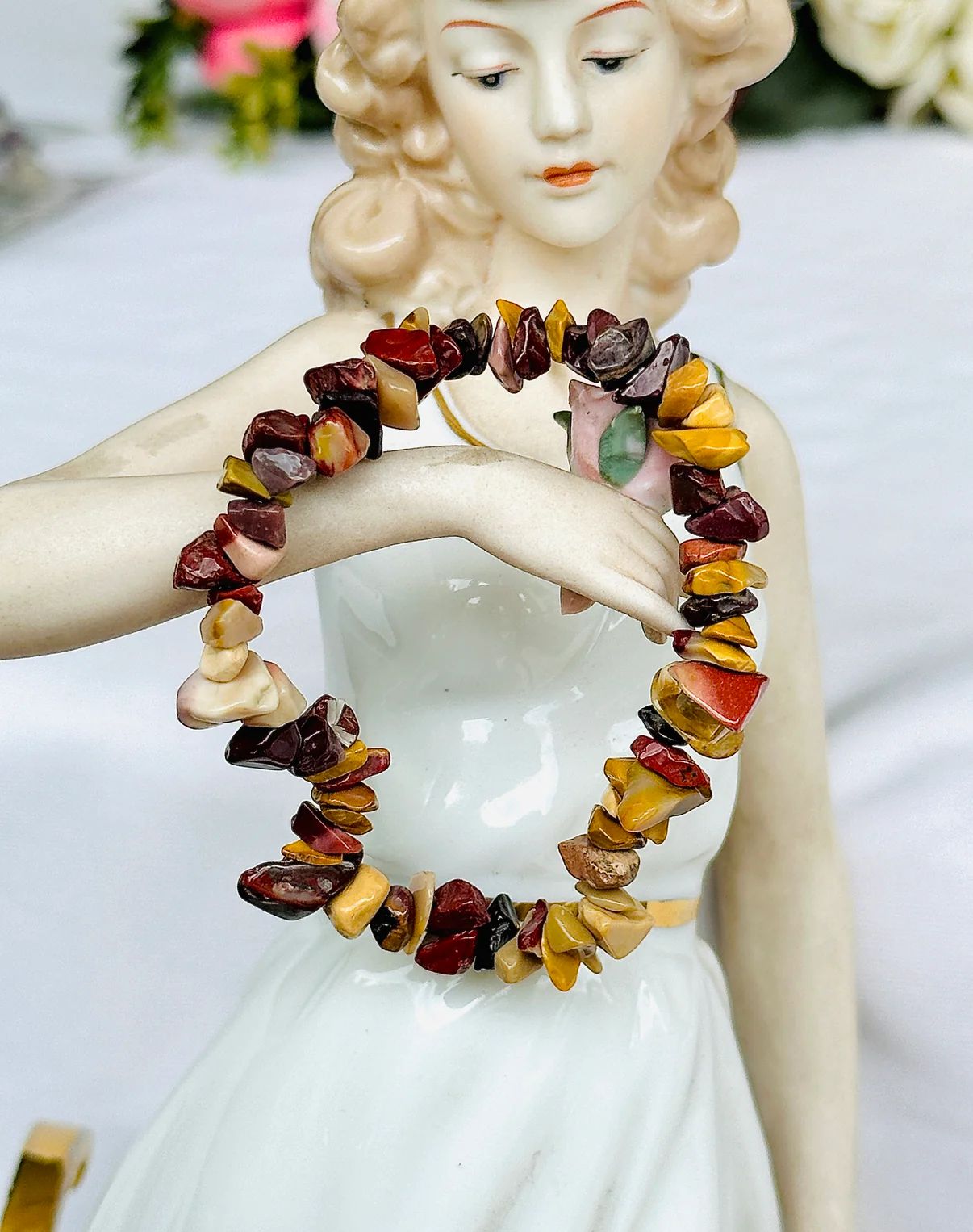 Mookaite Jasper Uncut Crystal Bracelett