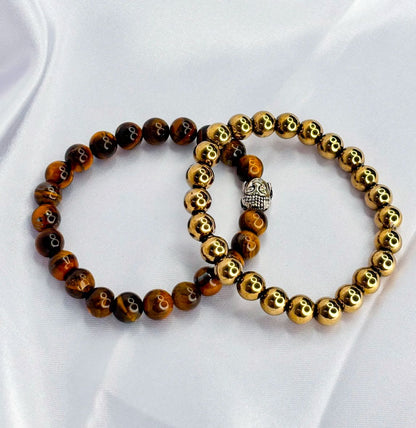 Bracelet for Women Men Buddha Lava Tiger Eye Bracelets on Hand Healing Reiki Bead Crystal Bangles