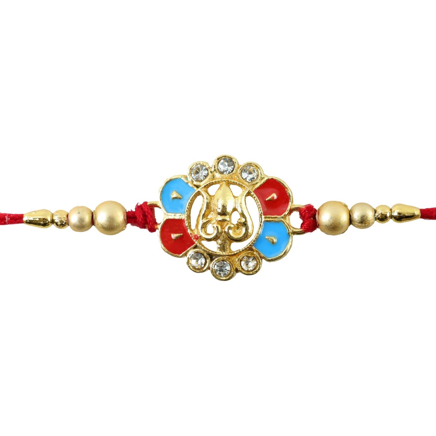 Traditional Trishul Rakhi with Decorative Beads for Brother (10pcs)