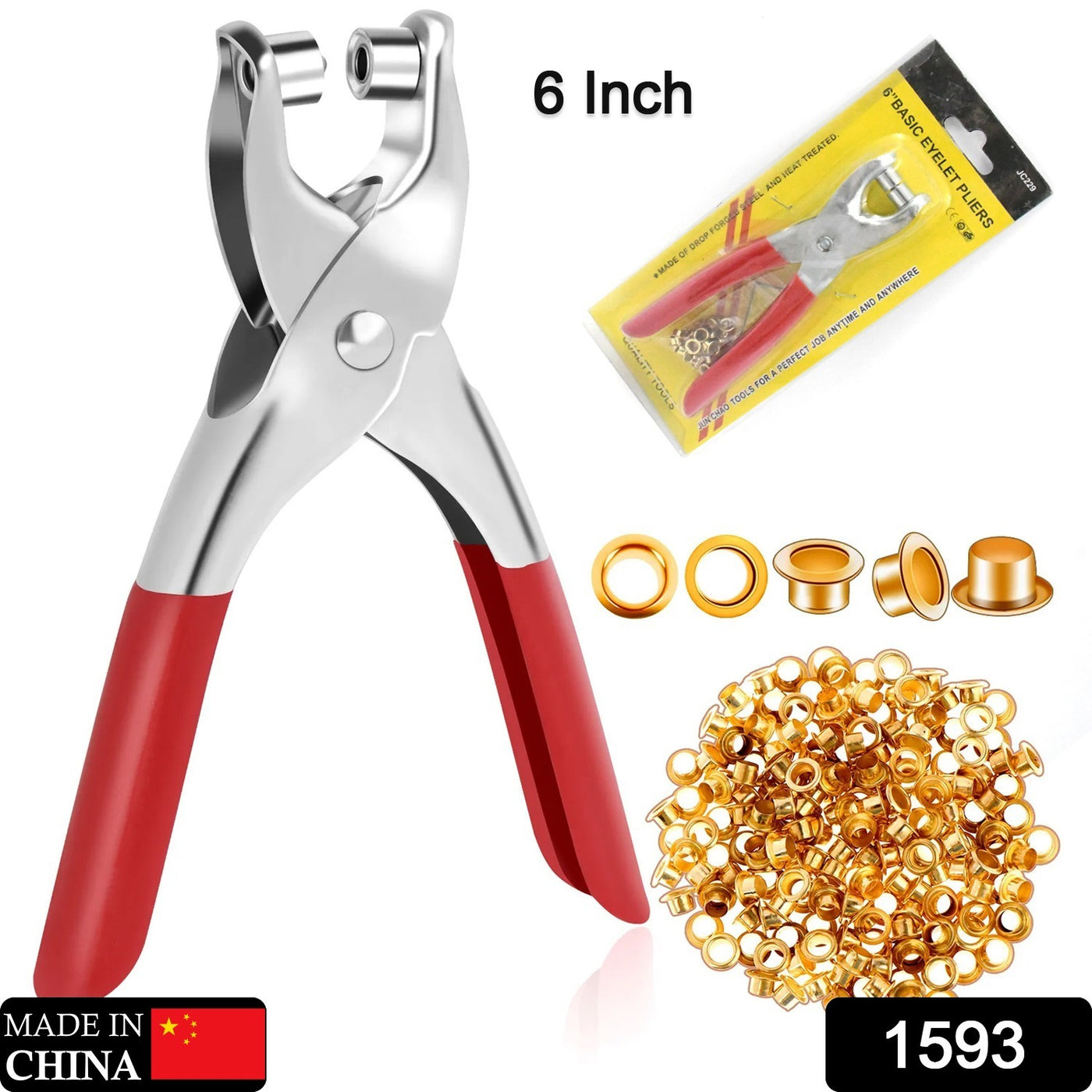 Grommet Setting Tool with 25 PCS Gold Eyelets Grommets Steel Hole Punc ...