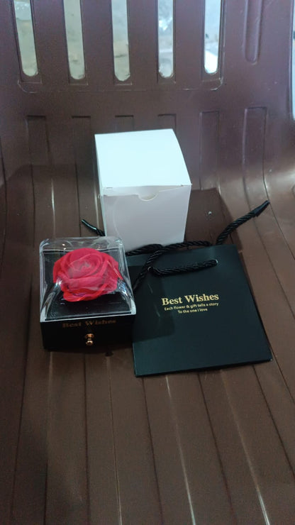 Preserved Eternal Rose Flower Gift Box Drawer (1 Pc)