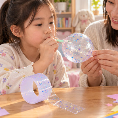 Glitter Nano Bubble Craft Tape with Straw for Creative DIY Activities (1 Pc)