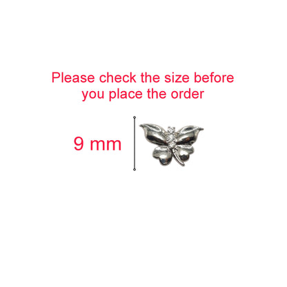 Diamond Accent Sterling Silver Butterfly Stud Earrings for Women and girls