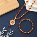 Rudraksha Necklace & Bracelet Set – Elegant Spiritual Accessory